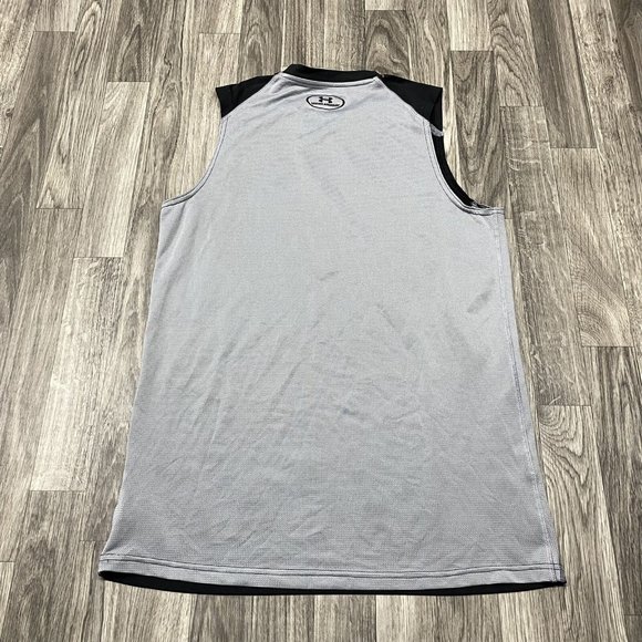 UNDER ARMOUR Heat Gear V-Neck Black & Gray Activewear Tank Men's Size Small - Picture 2 of 7